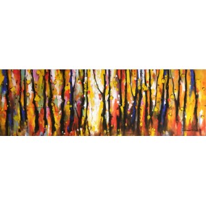 Zohaib Rind, 18 x 54 Inch, Acrylic on Canvas, Abstract Painting, AC-ZR-095